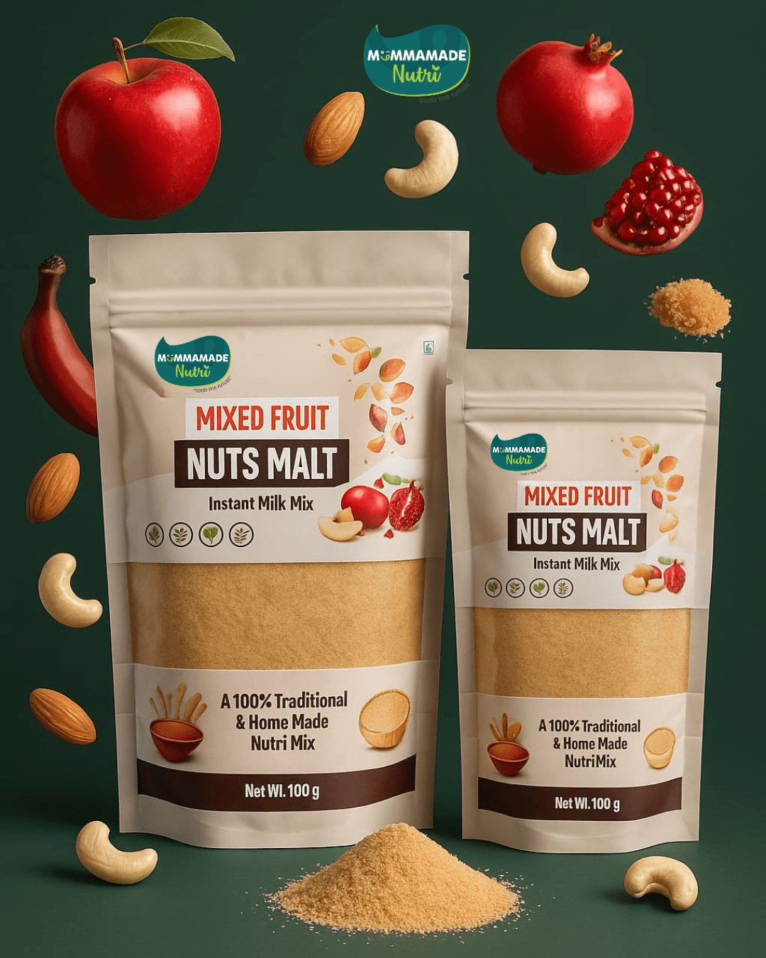 Mixed Fruit & Nut Milk Malt – Immunity Boosting Instant Mix for Kids (1+ Year) Nature’s goodness in every scoop!