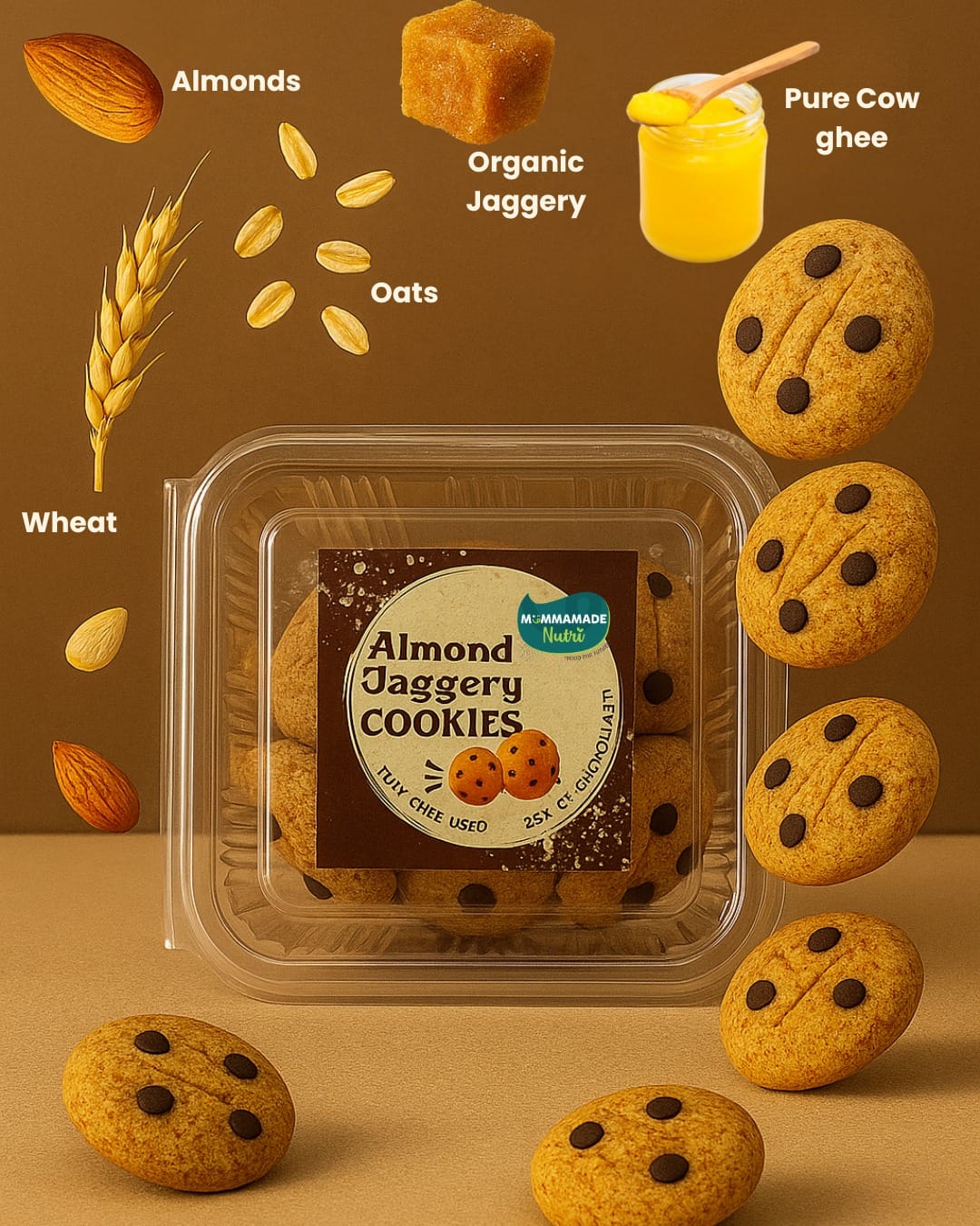 Almond Jaggery Cookies – Guilt-Free Treat with Pure Cow Ghee & Natural Sweeteners